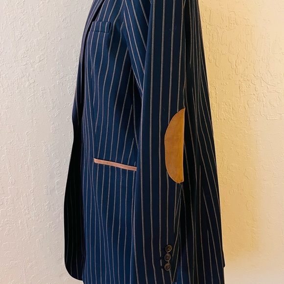 Tommy Hilfiger Navy and Brown Pinstripe Blazer - Picture 3 of 7